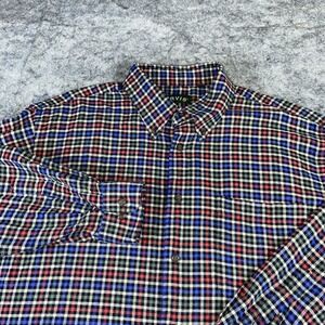 Orvis‎ Luxury Flannel Shirt Men's XL Multicolor Window Plaid Long Sleeve Outdoor